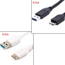 1 ед. 50/100 см USB 3,0 кабель Пластик черный Мини USB мужчина к Micro-B кабеля для передачи данных Шнур для подключения к внешний жесткий диск