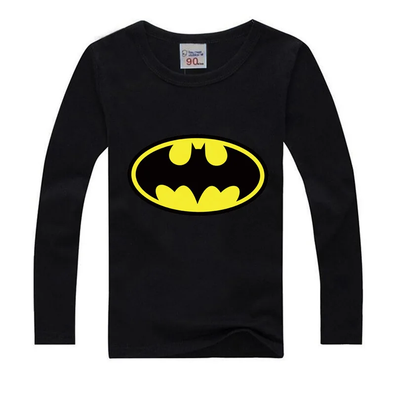 

Autumn Spring Girls Tees Casual Children T shirts Baby Boys Batman Cartoon Long Sleeve Cotton T-shirt Teenage Girl Clothing Top