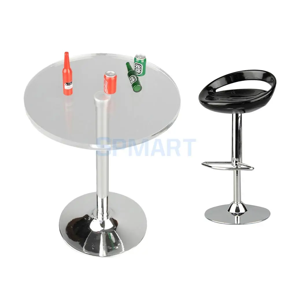 

1/6th Pub Round Beer Bottle Table with Barstool Stool Chair for 12'' Phicen Hot Toys DML Figure Toys