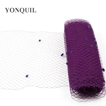 

Purple mix dot birdcage veil 25CM Width Russian nettings DIY Hair accessories nice millinery veils for hats or more color LDV008