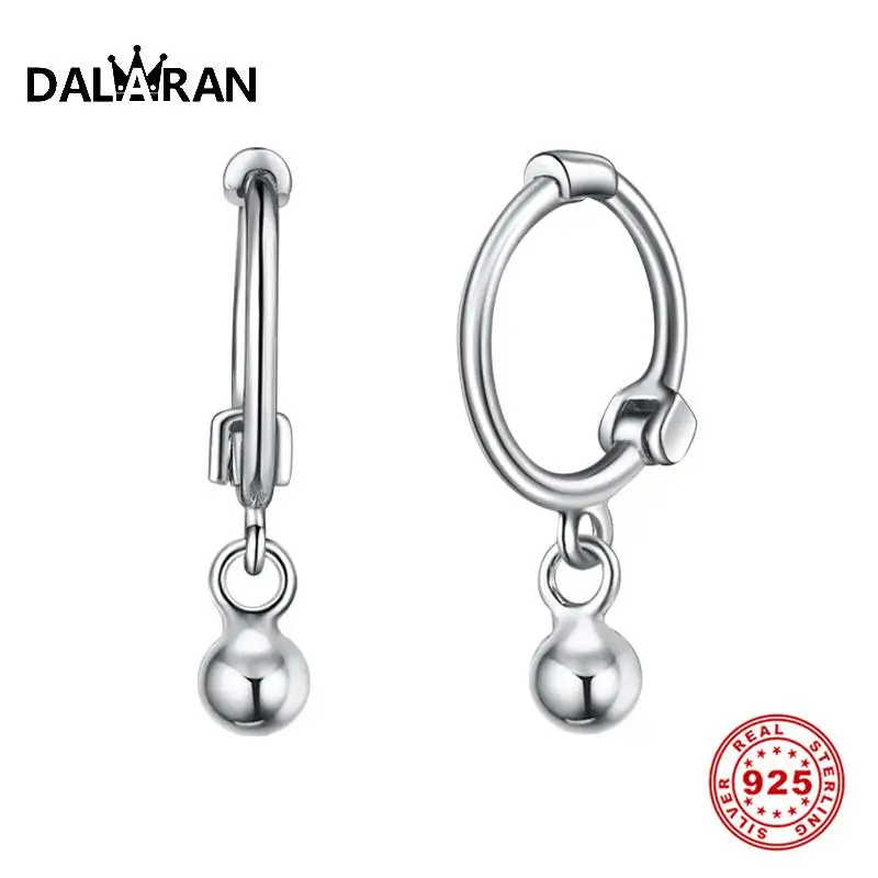 

DALARAN Authentic 925 Sterling Silver Round Korean Style Earrings Rose Gold Prevent Allergy For Women Girl Fine Jewelry Gift