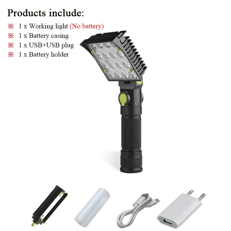 16 Светодиодный светильник-вспышка, usb флэш-светильник, перезаряжаемый фонарь, водонепроницаемый фонарь 18650, фонарь для кемпинга с магнитной ручкой, светильник-вспышка - Испускаемый цвет: COB flashlight H