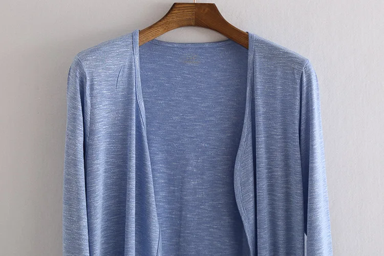 100% Cotton 2019 Spring Summer Fashion Women Tops Sunscreen Clothing Air-Conditioned Shirt Thin Blouses Cardigan Knitted Sweater