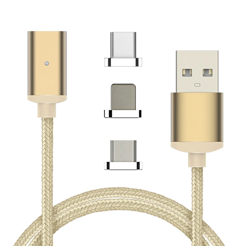 3 в 1 магнитное Кабельное зарядное usb-устройство type-C/Micro USB/IOS шнур для зарядки данных с 3 адаптерами для iPhone X 8 7 6 Plus 5 Phone Mobile