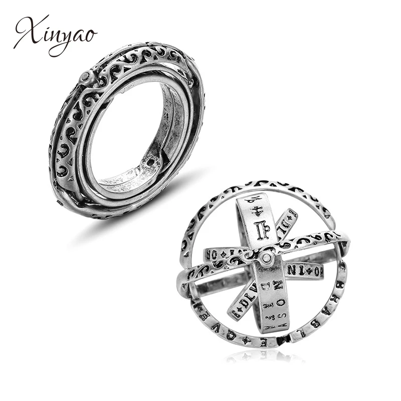 

Xinyao 17mm Creative Astronomical Ball Ring Complex Rotating Clamshell Universe Constellation Rings for Couple Lover Jewelry