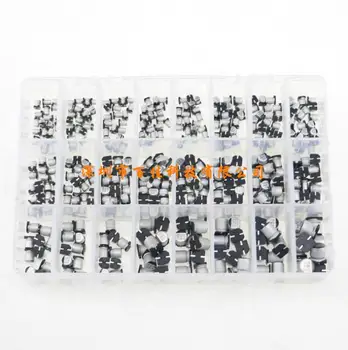 

24 kinds of 1uF - 1000uF SMD aluminum electrolytic capacitor parts box, a total of 400pcs