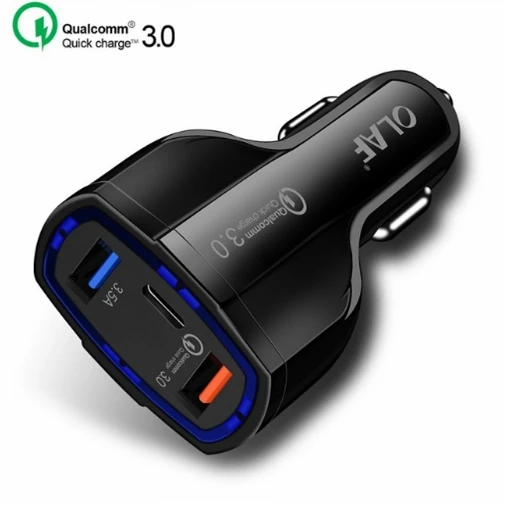 QC3.0 Универсальный двойной порт светодиодный USB Автомобильное быстрое зарядное устройство для iPhone X 8 7 6 Plus type-C быстрое зарядное устройство для samsung S9 S8 адаптер - Тип штекера: Европейский Союз (ЕС)