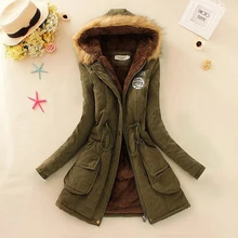 Winter Women font b Coat b font 2016 Parka Casual Outwear Military Hooded font b Coat