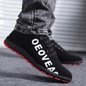 

Pop Nice New Spring/Autumn Men Casual Shoes Fashion Korea Canvas Shoes Soft Men Shoes Breathable Low Lace-up Men Flats Size28-65