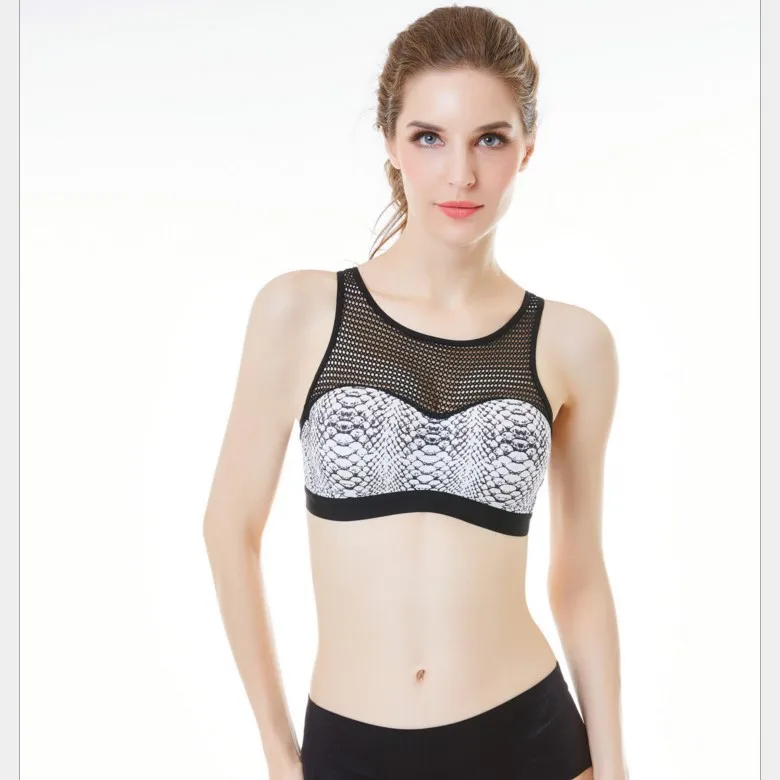 Godier Women Bra Fitness Top Tank Net Yarn Bra Plus Size Lace Howllo Out Crop Top Tank Women