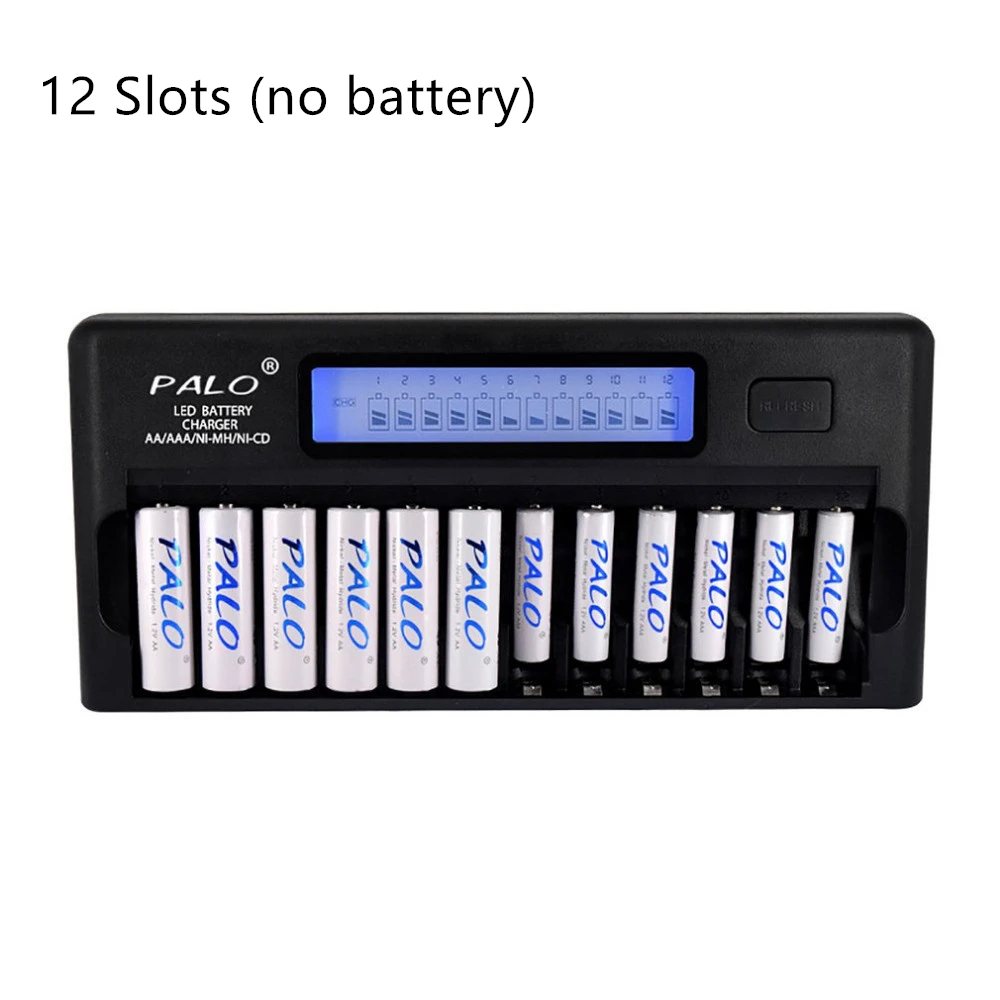 PALO NC32 12/16 Slot LCD Display Smart Battery Fast Charger Multiple Protection Smart KTV Microphone Battery Charger No Battery PALO NC32 12/16 Slot LCD Display Smart Battery Fast Charger Multiple Protection Smart KTV Microphone Battery Charger No Battery