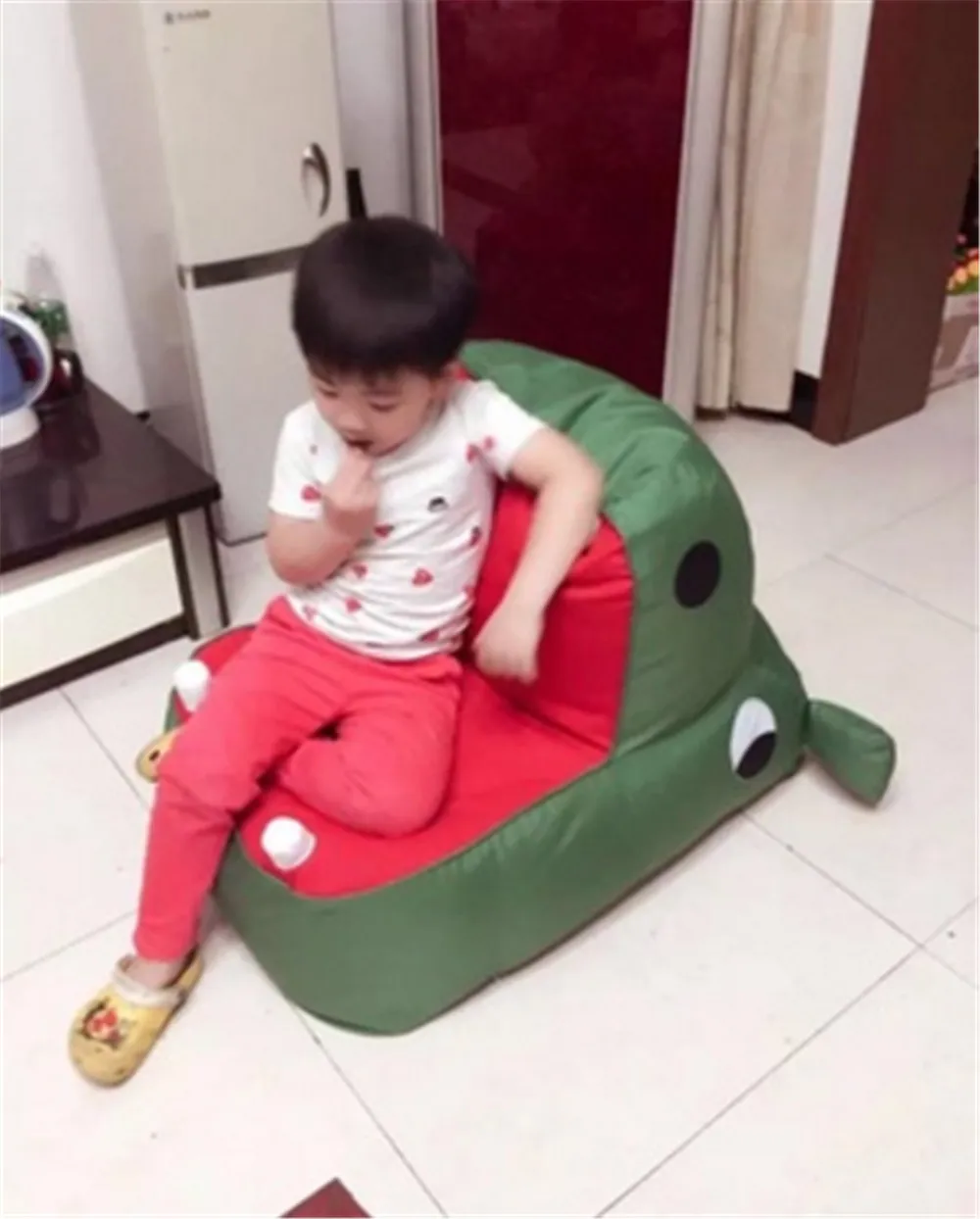 Fancytrader Plush Hippo Chair Sofa Doll Big Mouth Hippo Animals Beanbag Toys for Children Gift Home Decoration 2