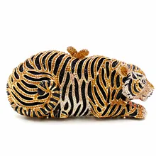 Luxury women designer handbags high quality brand new 2016 full diamond tiger day clutch hand high-grade casual evening bag