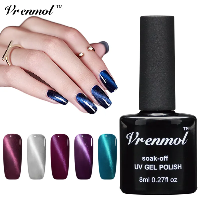 

Vrenmol 1pcs 24 Colors Magnet 3D Varnishes Esmaltes LED Cat Eye Gel Nails Long-Lasting Soak Off Cat Eye UV Gel Polish