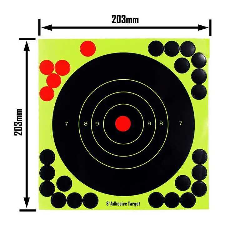 20 шт. 8 дюймов 12 дюймов палка брызги Bullseye реактивная самоклеящаяся стрельба цели Стрельба Цель для страйкбола пневматическая винтовка - Цвет: 8inch