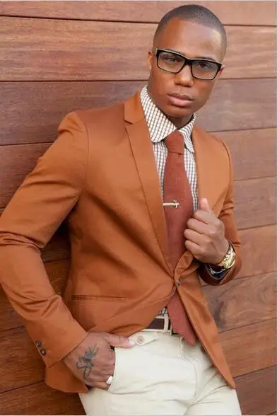 

Latest Coat Pant Design Brown Casual Men Suit Slim Fit Skinny 2 Piece Tuxedo Groom Suits Custom Blazer Vestidos Jacket+Pants