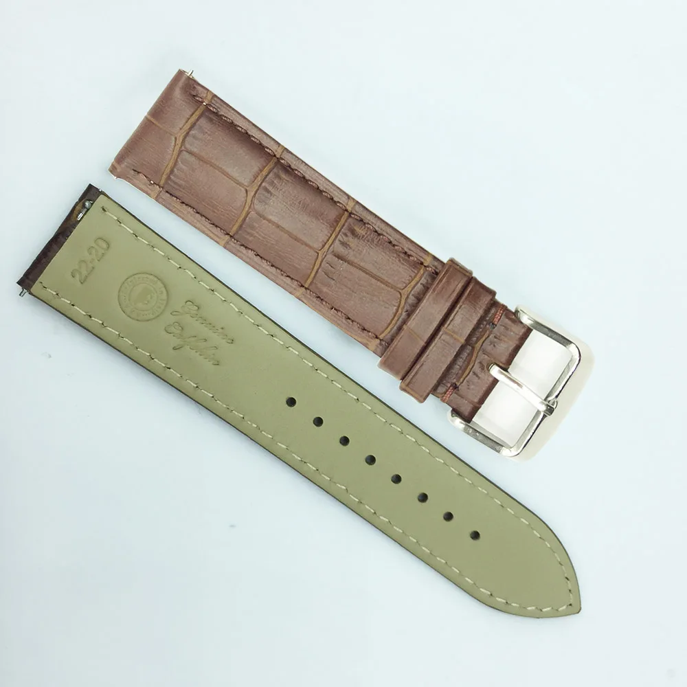 Универсальные Ремешки для наручных часов из натуральной кожи 18 мм 19 мм 20 мм 21 мм 22 мм 24 мм ремешок для наручных часов часы ремешок быстрый выпуск черный коричневый - Band Color: Brown