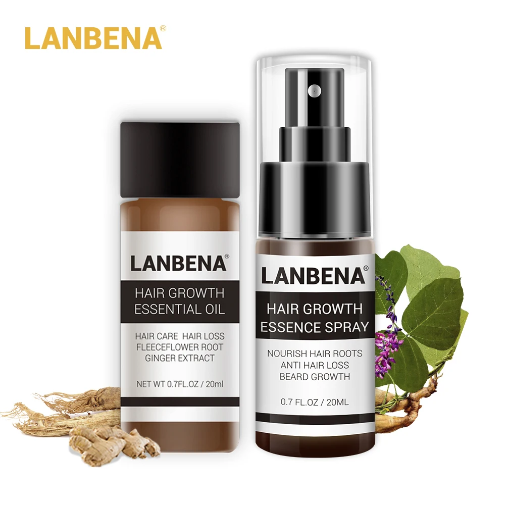 LANBENA 2 шт продукты против выпадения волос набор женьшеня мощная эссенция для