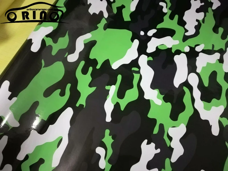 Black Green White Camouflage Vinyl Film-3
