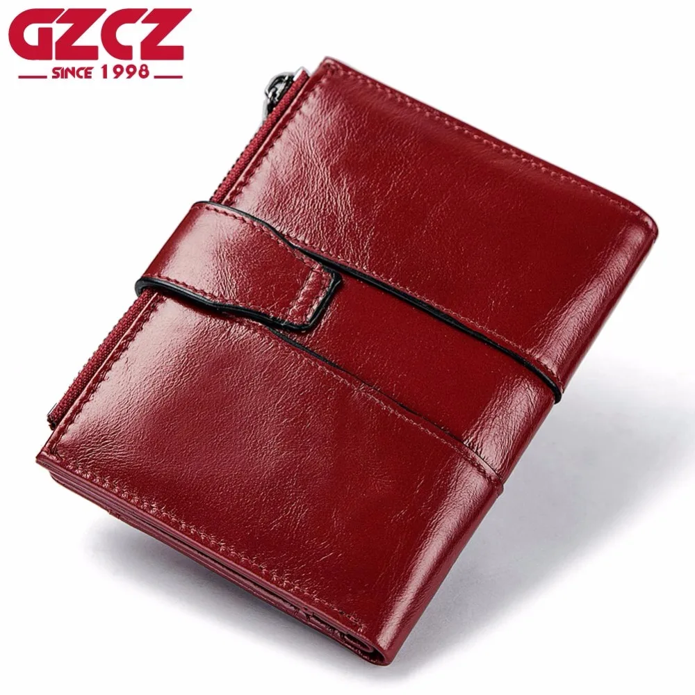 GZCZ кошелек женский из натуральной кожи женский кошелек портмоне небольшой кошелек на застежке женский дизайн на молнии Portomonee зажим для денег сумка
