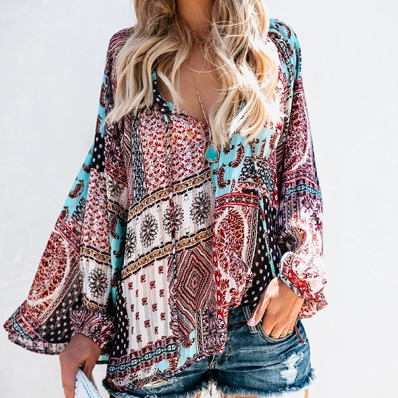 Women Floral Loose Chiffon Blouse Vintage Kimono Cardigan Boho Chiffon Coat Women Short Sleeve Printed Shirts