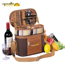 Apollo männer lunchpaket tragbaren zwei menschen geschirr und lebensmittelkühlung tasche bierkühltasche aluminiumfolie thermische eisbeutel