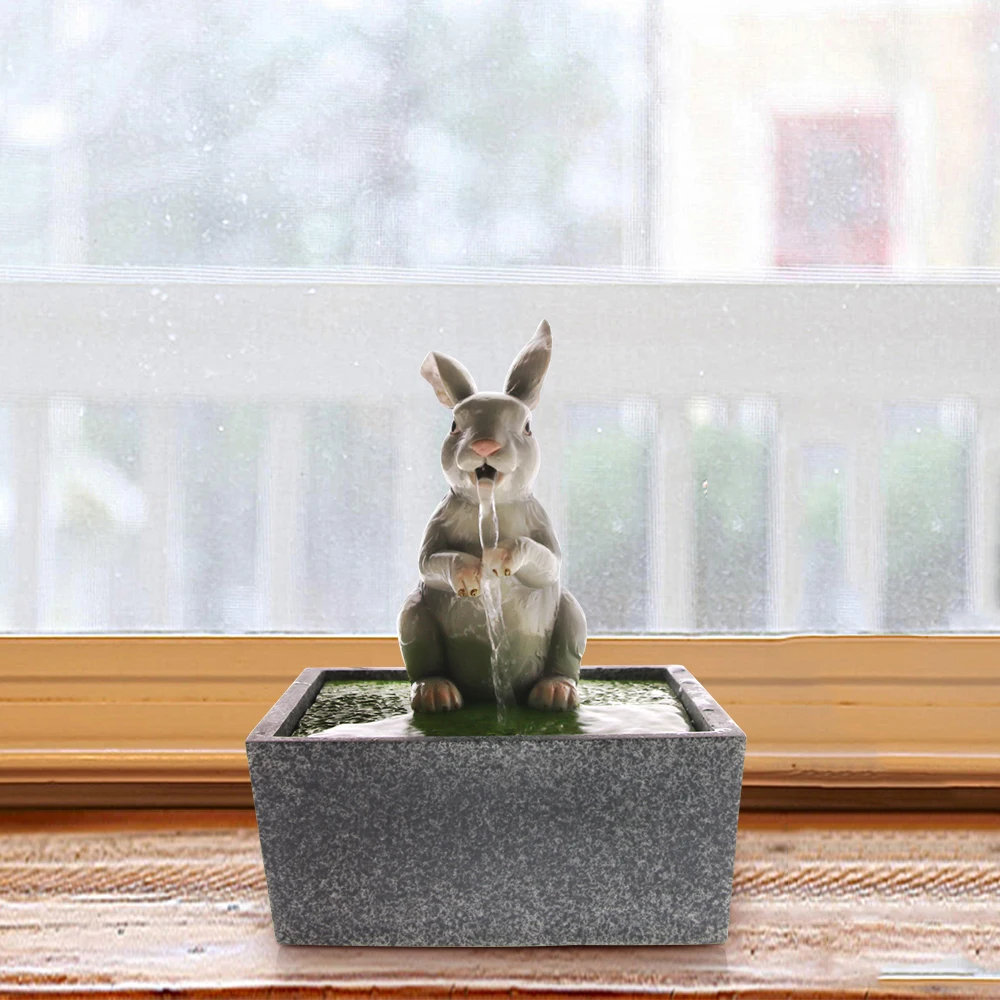Electric Water Fountain Interior Air Freshener Waterfall Resting Rabbit