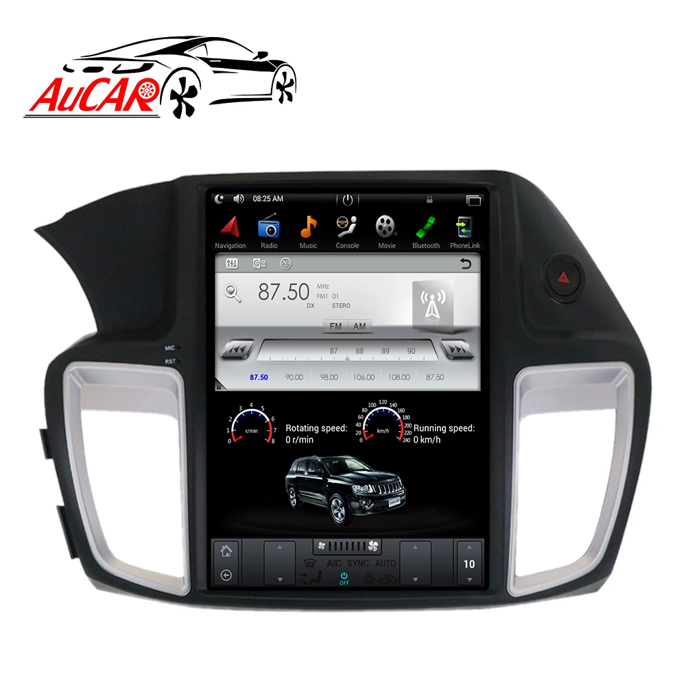 Clearance Aucar Tesla Style 2 din car radio gps navigation for Honda Accord 2013-2017 Android 8.1 autorado multimidia cassette player 3