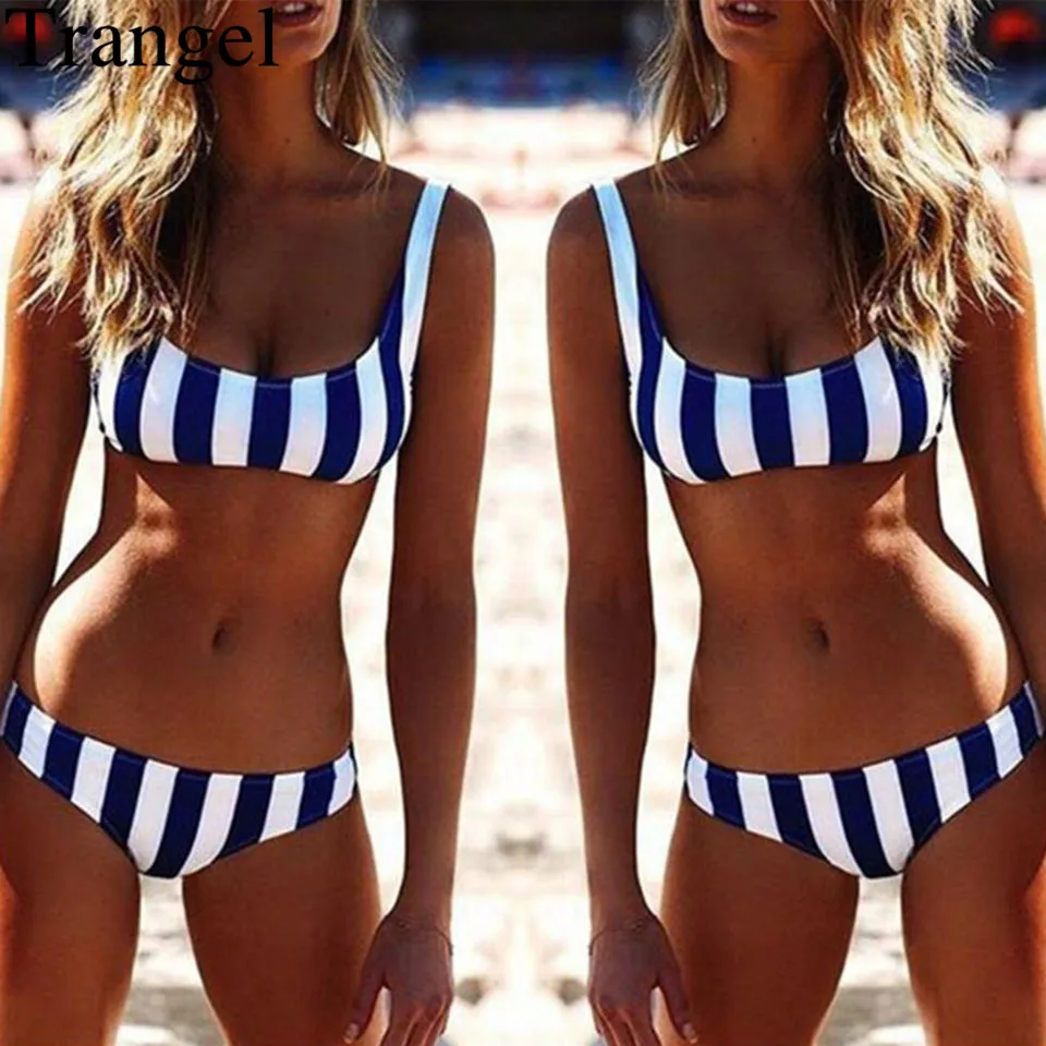 

Trangel Bikini 2019 Swimsuit Female Striped Bikinis Swimwear Women Brazilian Bikini Woman Swimsuit Swimwear Bathing Suit