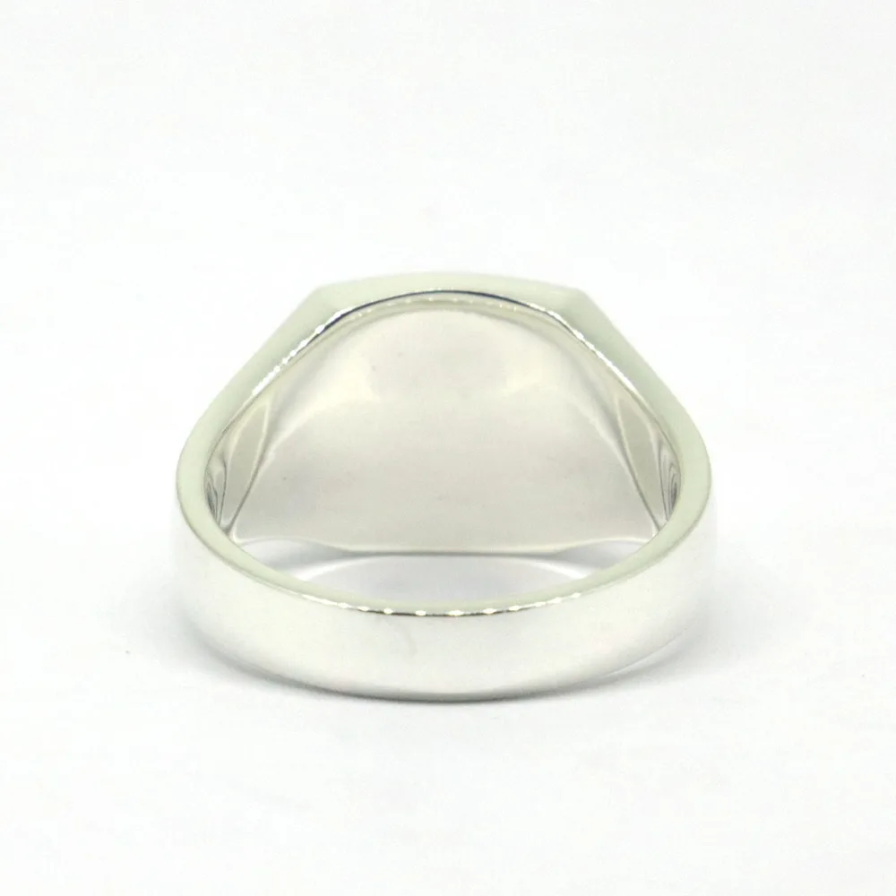 Wellmade квадратное кольцо из чистого серебра серебряное с печатью|silver square ring|silver signet