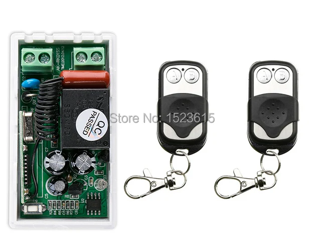 

NEW AC220V 1CH 10A Radio Controller RF Wireless Push Remote Control Switch 315 MHZ 433 MHZ teleswitch 2 Transmitter +1Receiver