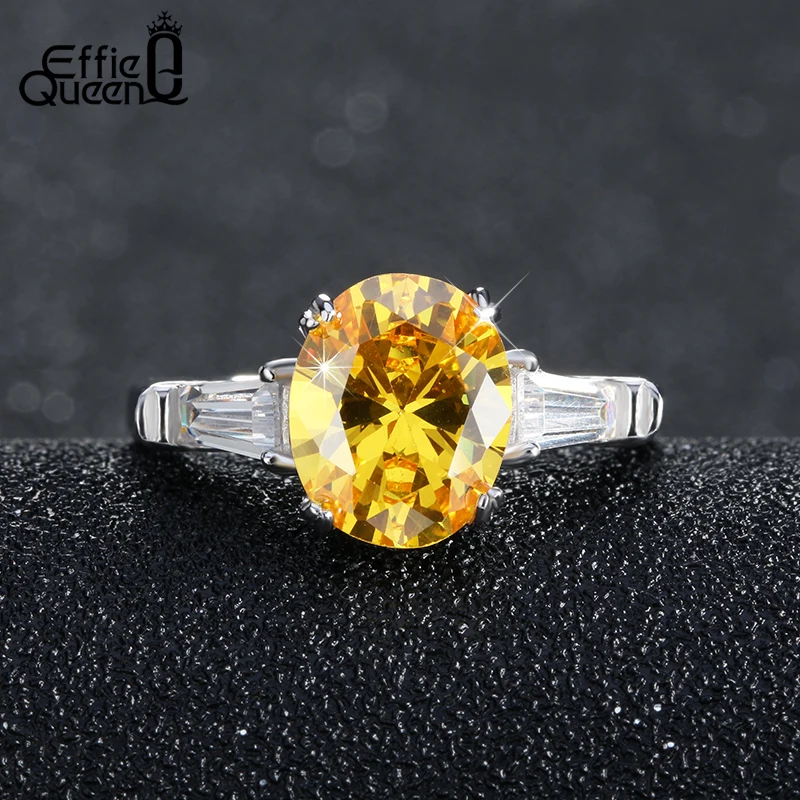 Effie Queen New font b Trendy b font Luxury Austrian Zircon Engagement font b Ring b