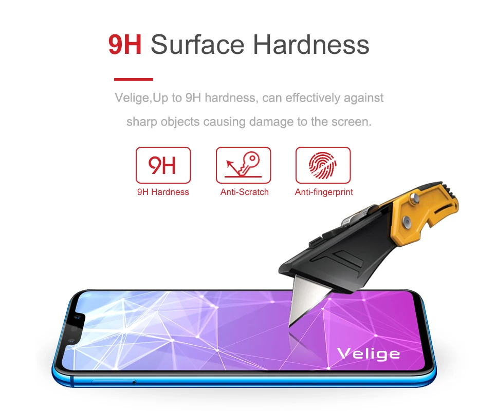 2 Pack Velige Screen Protector For Huawei Nova 3 3i Nova3 i Tempered Glass Full Cover 9H HD Clarity Safety Glass Film (10)