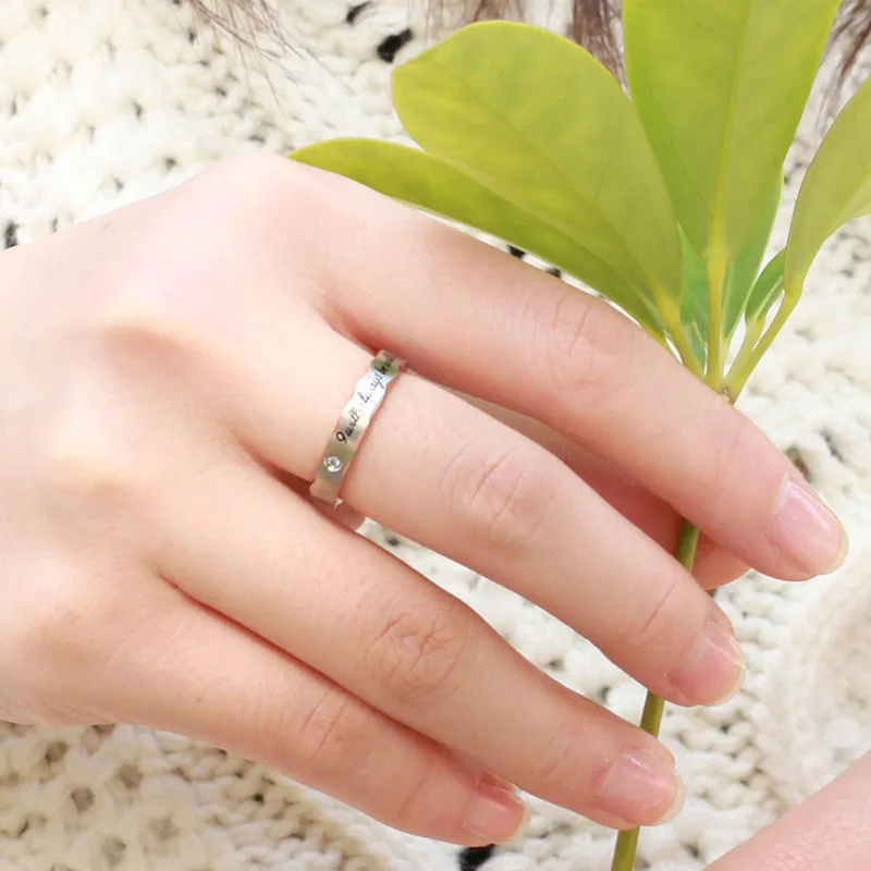 Meetcute Titanium Ring For Couple Promise Classic Print Rings Sets For Man Woman Wedding Couples Jewelry
