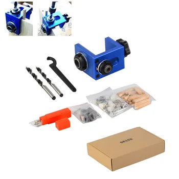 

3 in 1 Woodworking Pocket Hole Jig Kit Drilling Dowelling Carpentry Wood Tenon Dowel Drilling Guide Locator Tool Hole Puncher