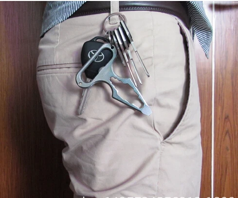 

EDC GEAR AOTDDOR EDC spike Defense Tool screwdriver bottle opener Multi-function Keychain