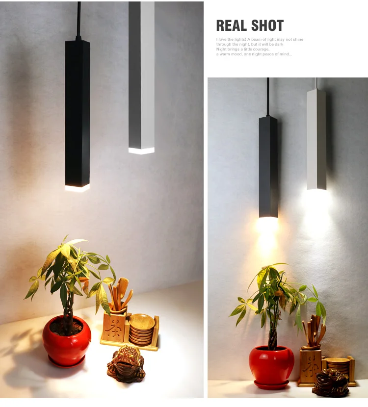 Современный светодиодный подвесной светильник, лампы в форме цилиндра, подвесной светильник для бара, магазина, столовой, кухни