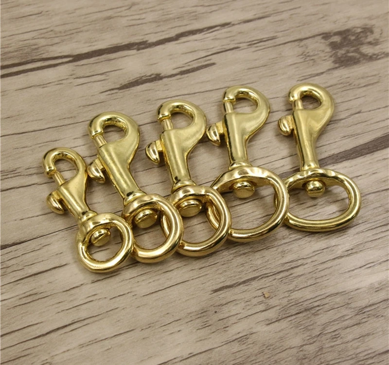 

Solid Brass Round Base Lobster Claw Clasps Buckle Ring Snap Hook Webbing Strapping Dog Collar leather belt diy accessories