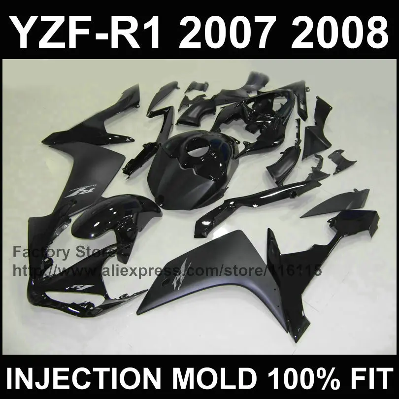 Китайские дешевые впрыски для мотоцикла ABS Обтекатели YAMAHA R1 2007 2008 YZF 07 08 плоские