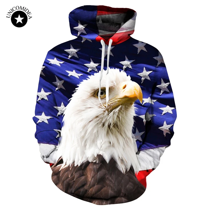 Eagle Print 3d Hoodies Autumn Sweatshirts Mens Fashion