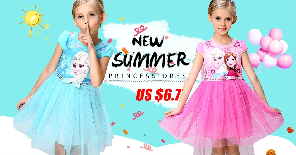 Girls Dresses Summer 2016 Girl Dress Children clothing Anna Blue Movie Dress + Red Cape Girl Princess Dresses Cosplay Costumes children dress