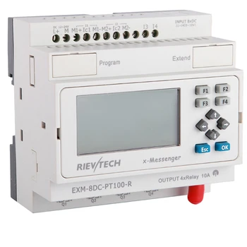 

GSM/SMS/GPRS PLC,ideal solution for remote control& monitoring ,temperature controller /detector EXM-8DC-PT100-R-HMI