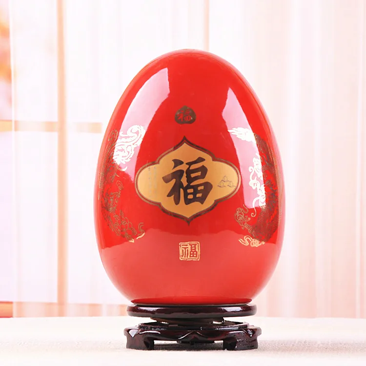 Jingdezhen ceramic vase decoration red rich lucky egg knobbing modern fashion |