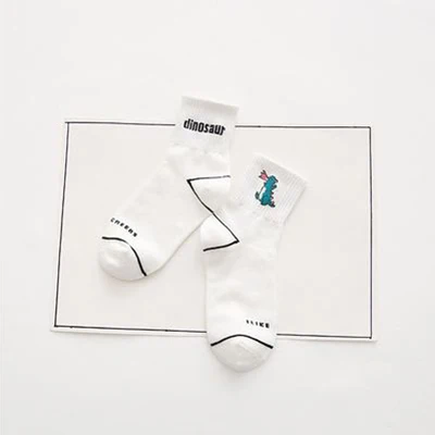 1 пара, мужские и женские короткие носки с героями мультфильмов японские в форме трубы, белые носки Харадзюку, Короткие Носки с рисунком Chaussettes Femmes - Цвет: B