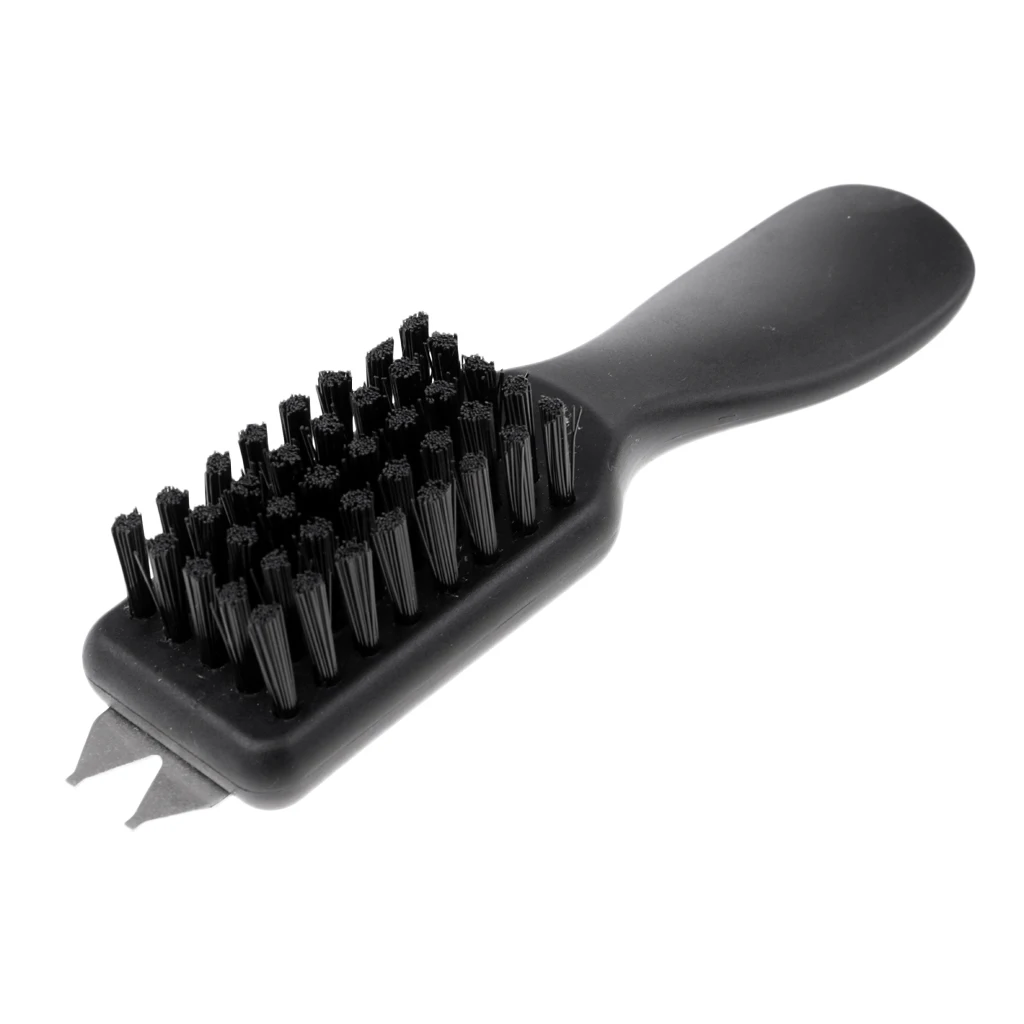 1 Pcs Portable Golf Brush Groove Cleaner Shoes Brush Cleaning Nylon Shoehorn Handle and Spike Wrench for Golfer Black