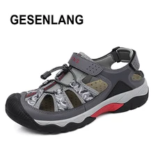 Мужские Пляжные уличные сандалии; коллекция года; летняя дышащая быстросохнущая спортивная обувь для рыбалки; Мужская туристическая Повседневная прогулочная обувь; Новинка