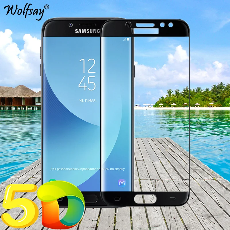 Закаленное стекло 5D для Samsung Galaxy J5 2017 защитное J530 с полным покрытием пленка