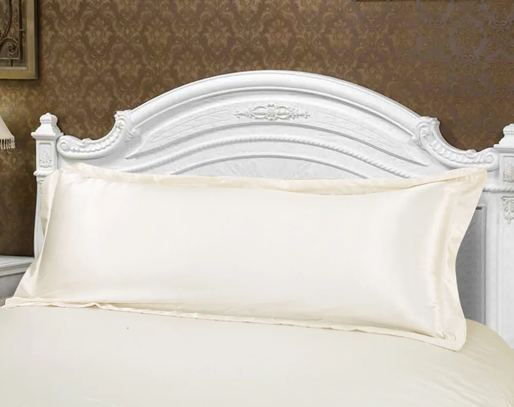 Solid White luxury silk/ satin Double pillowcase pillowcases pillowslip
