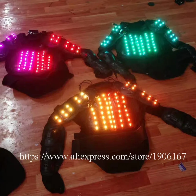 New Arrival Fashion LED Armor Light Up Jackets Costume Glove Glasses Led Outfit Clothes Led Suit For LED Robot suits07