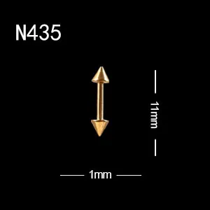 10 шт./лот, дизайн, в стиле панк, для ногтей, перфорированные, сплав, шпильки, металлическая кривая, стрелка, заклепки, украшение, дизайн ногтей, ручная дрель - Цвет: 10pcs N435